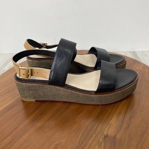 Cole Haan black wedge sandals size 9